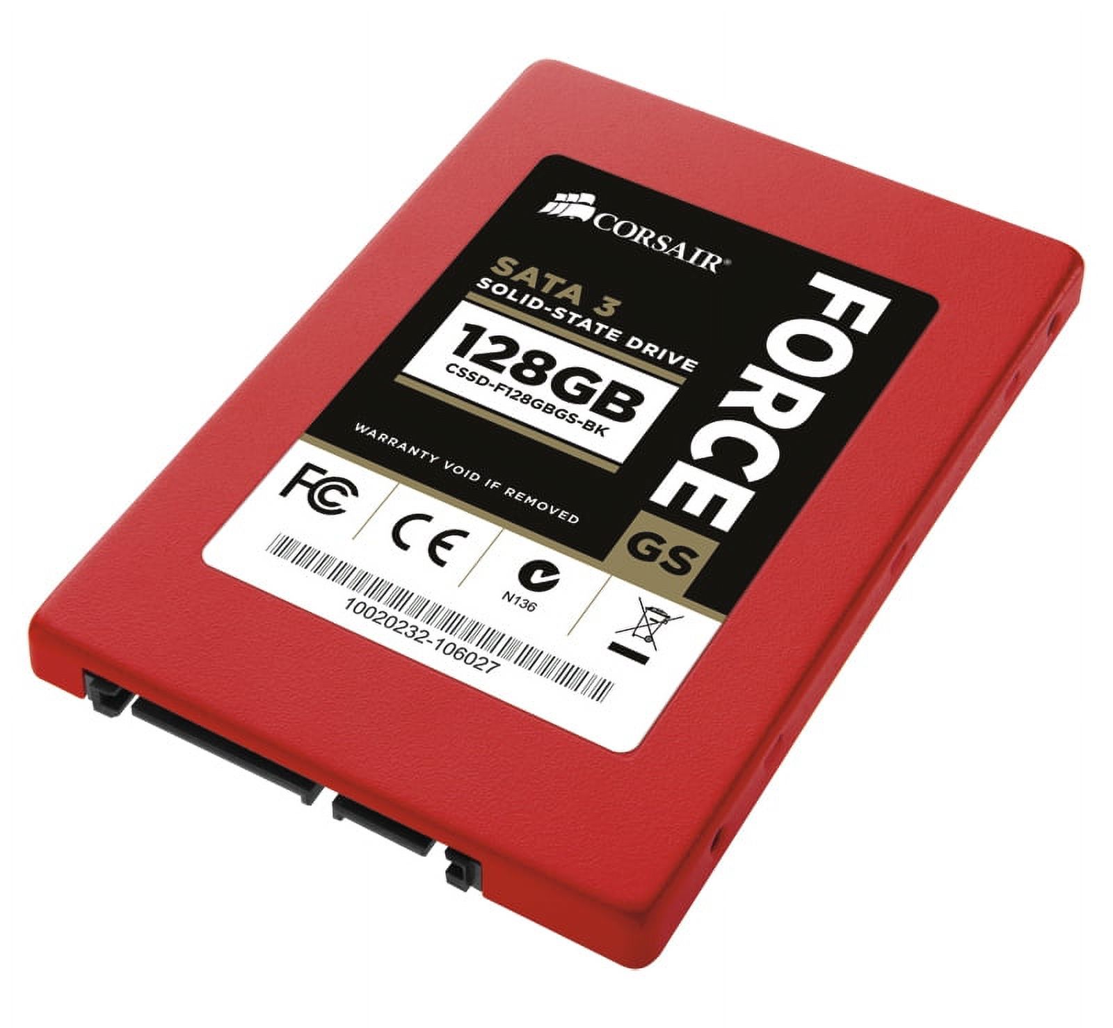 Corsair 128 GB Solid State Drive, 2.5" Internal, SATA (SATA/600), Red - image 2 of 2