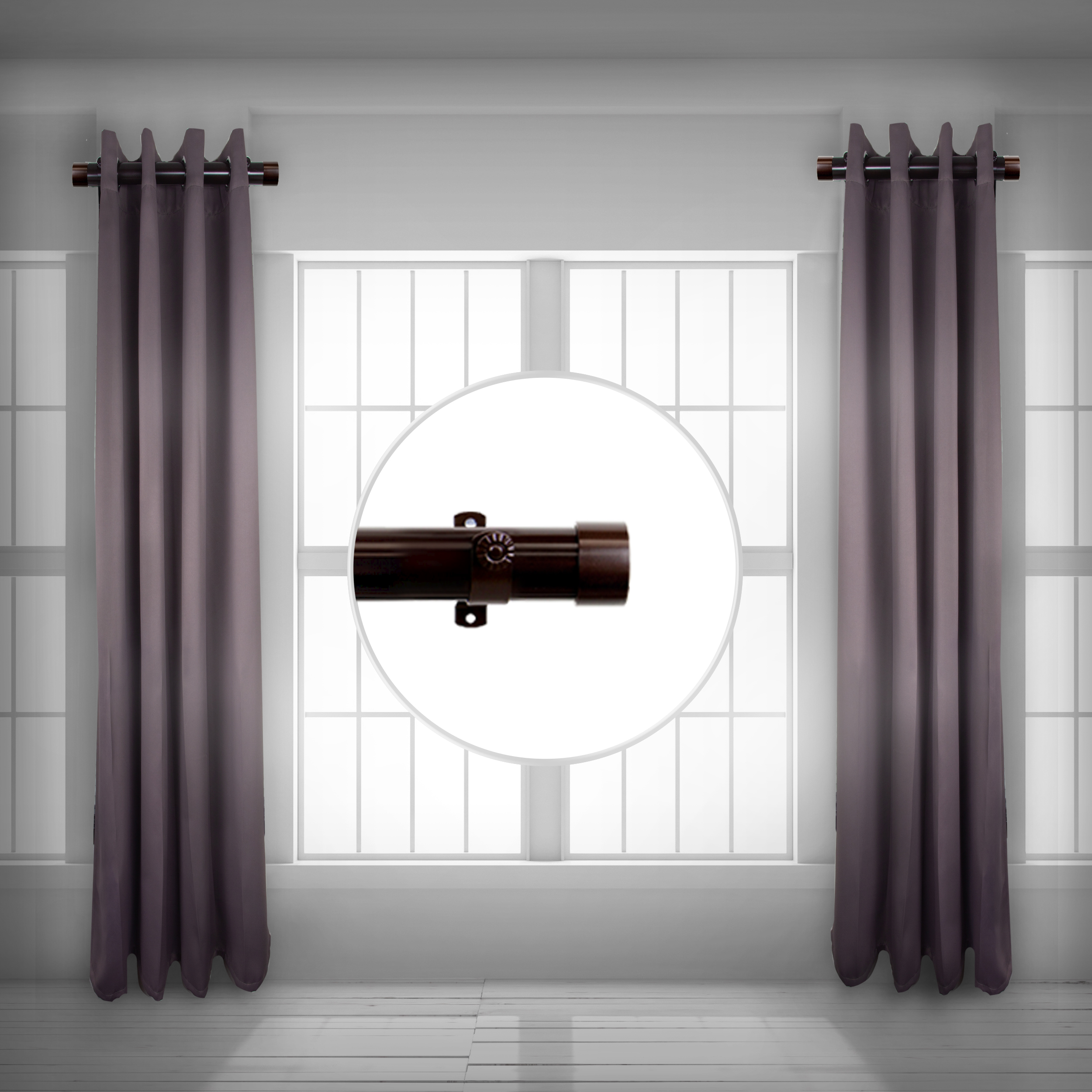 Collin 1.5" Side Curtain Rod 18 inch Long (Set of 2) - Cocoa
