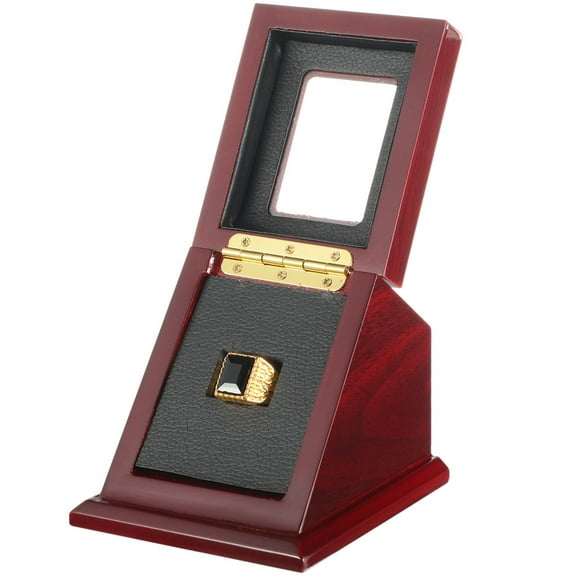 Championship Ring Display Case, Single Slot 1 Ring Hole Sports Championship Ring Display Box with Clear Window, Baseball Ring Holder, Gift for Sports Fans