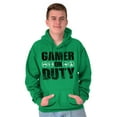 thumbnail image 3 of Gamer On Duty Video Games Nerdy Geeky Hoodie Hooded Sweatshirt Men Brisco Brands L, 3 of 6