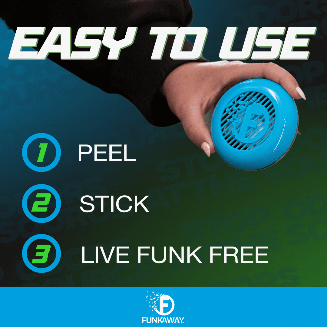Funkaway Odor Eliminator Puck with Stick-On Design, Air Freshener, Deodorizing Sachet Inside, for Diaper Pails, Hampers, Trash Cans, 1 Pack
