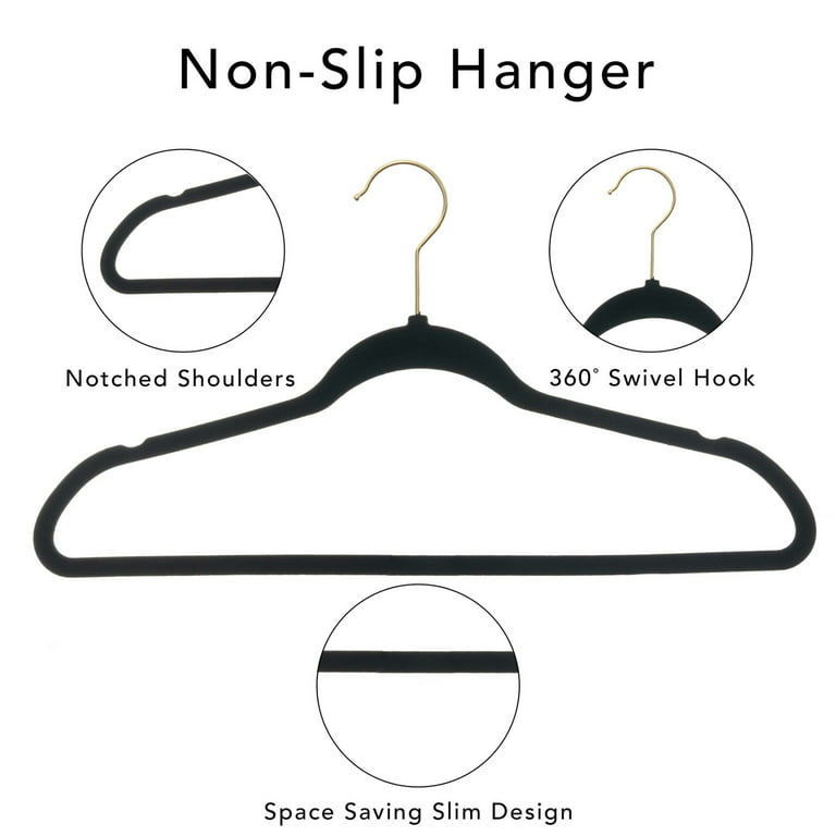 Plastic Clothes Hangers, Upgraded Rubber Non Slip Plastic Hangers, Non  Velvet Durable Slim Clothing Hangers, 17.7 Inches Wide for Adults Clothes,  20 Pack