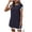 Navy, variant on Chbgutlmr Mini Dress for Women Cap Sleeve Crew Neck Loose Fitted Shift Dress Casual Summer Comfy Color Block Dress with Pocket