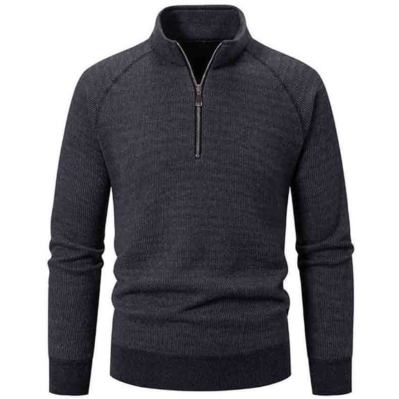 RMGVDSD Mens Quarter Zip Pullover Sweater Dress Slim Fit Men's Stand Up Collar Zipper Knitted Sweaters Autumn Winter Thickened Casual Sweater Top Stylish Sweaters