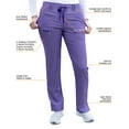 thumbnail image 3 of Adar Pro Heather Scrubs For Women - Slim Fit Tapered Scrub Pants, 3 of 7