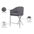 thumbnail image 6 of Maklaine 26.5" Contemporary Velvet Counter Stool in Rich Gray/Chrome, 6 of 7