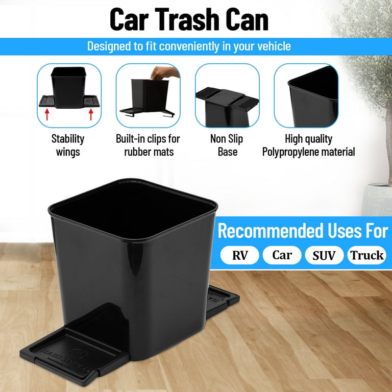 Haussimple Car Trash Can Garbage Bin Waterproof Auto Wastebasket Pink- High  7.5, Length 7.5 