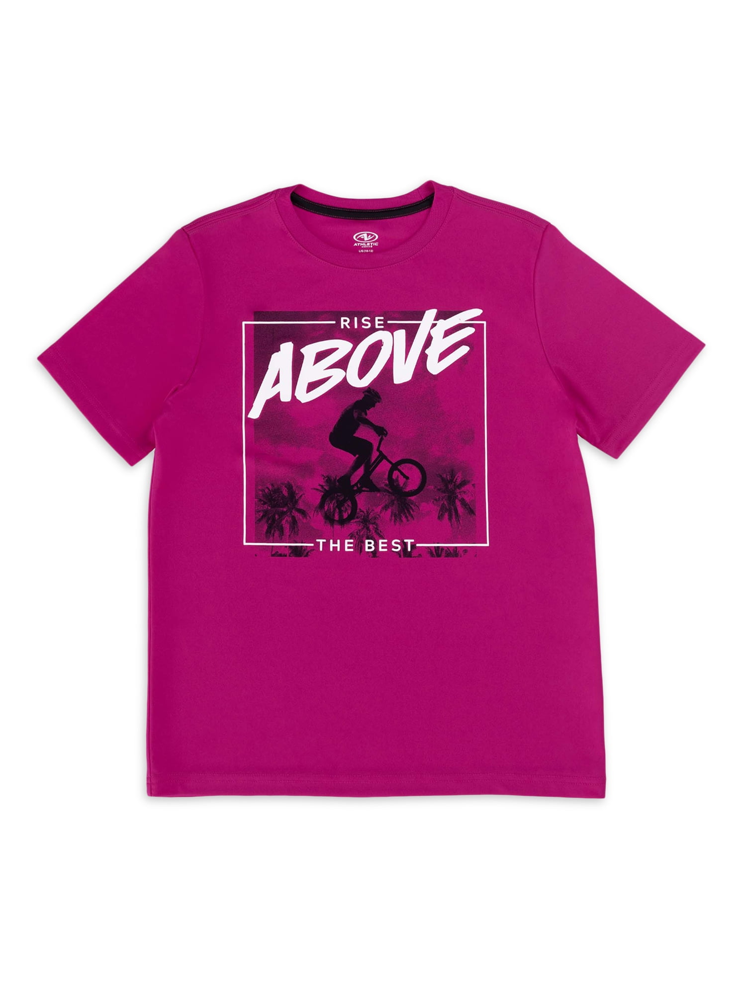 Athletic Works Boys Active Solid & Graphic Short Sleeve T-shirt, 3-Pack, Sizes 4-18 & Husky