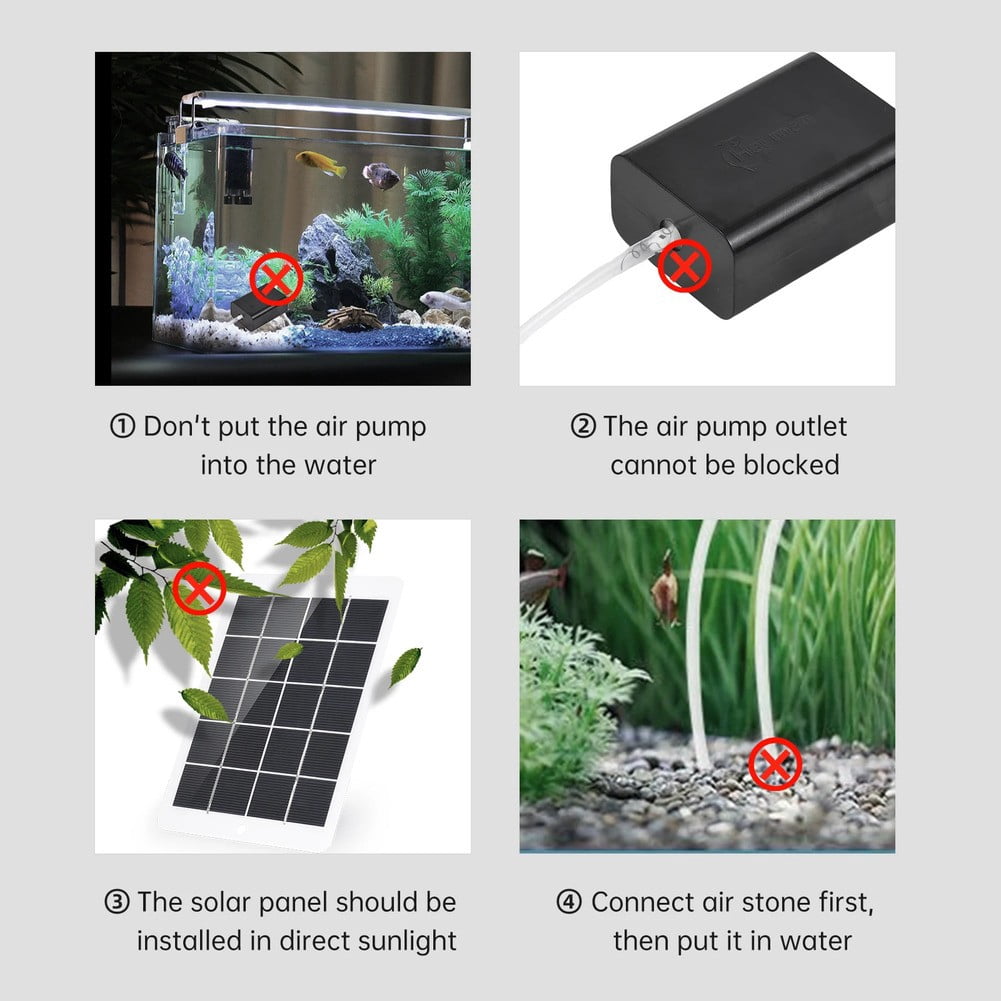 AFQH 3W 5V Solar Panels Solar Oxygen Pump Kit For Aquarium Fish Tank Oxygenator Home Improvement Tool Accessory In Stock