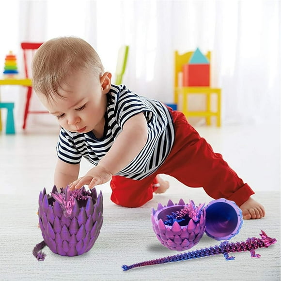 NAOJIE 3d Printed Dragon,Dragon,Dragon Toys,Fidget Toys,3d Printed Toys,3d Printed Dragon Eggs with Dragon Inside,Executive Dragon Fidget Desk Toys for Gifts,Home Office Decor -Purple