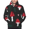 thumbnail image 4 of KLL Amanita Mushroom Print Mens Hoodie Long Sleeve Casual Pullover Hooded Sweatshirt Fashion Drawstring Hoodies with Pocket-Large, 4 of 6