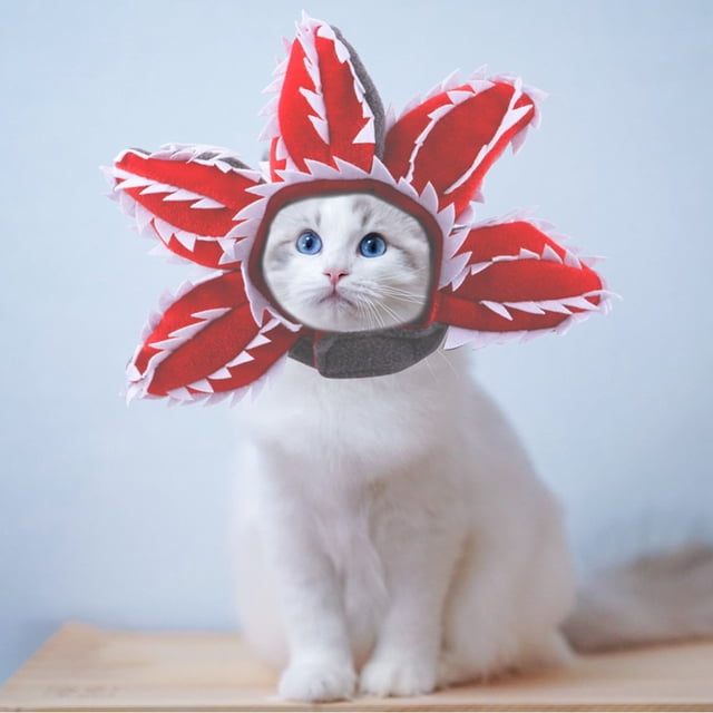Suministros para mascotas, sombrero para mascotas, tocado para disfraz de gato, truco, lindo peluche con forma de flor, suministros para festivales, accesorios para mascotas, juguetes para mascotas