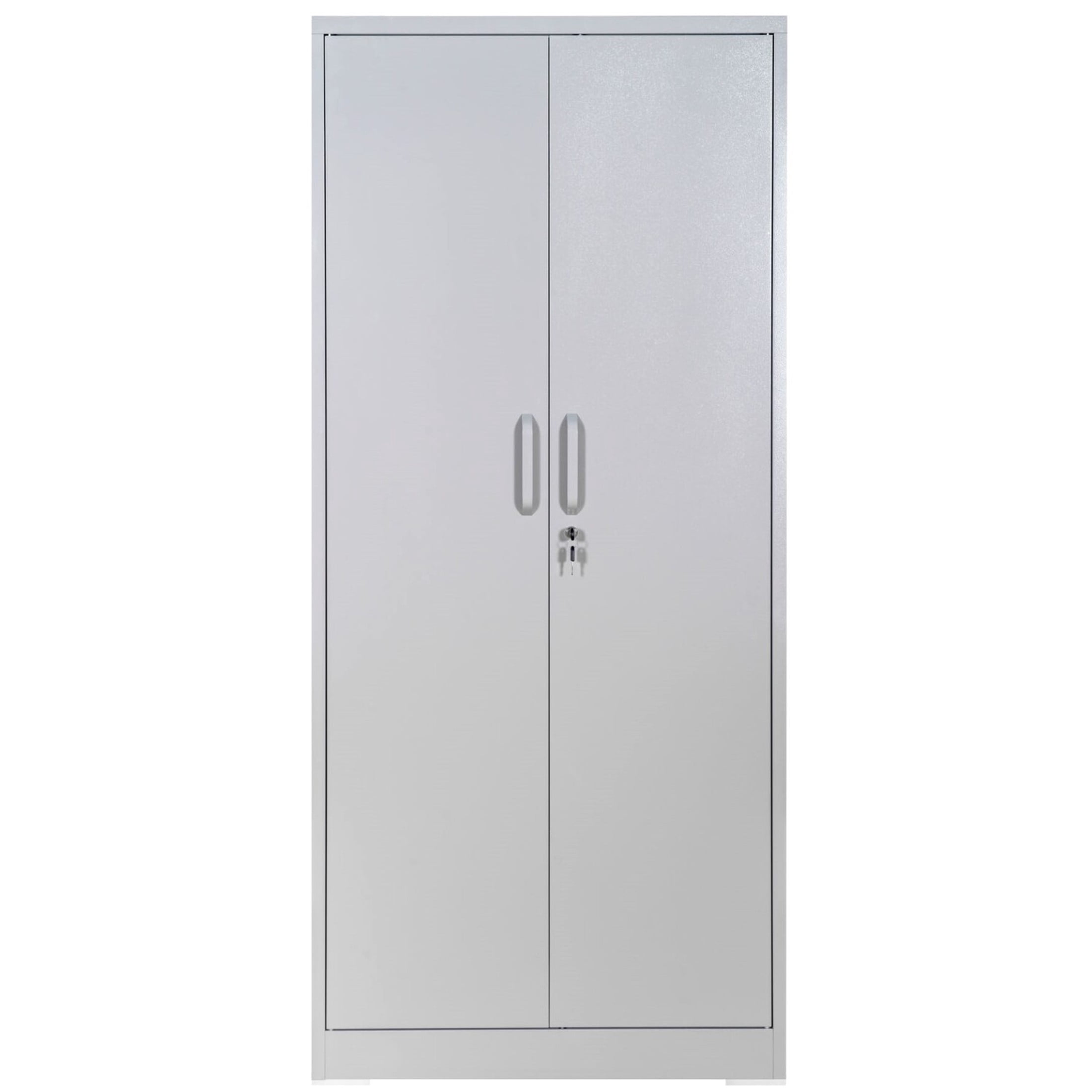 GDF Studio 71" Heavy-Duty Metal Storage Cabinet with Locking Doors & 4 Adjustable Shelves, Gray