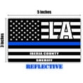 thumbnail image 2 of Reflective Iberia County Louisiana LA Thin Blue Line Stealthy Old Glory USA Flag | Honoring Law Enforcement Officers Sheriffs | County State Decal Bumper Sticker 3M Vinyl 3" x 5", 2 of 3