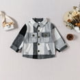 thumbnail image 2 of UAYOTSE Toddler Kids Flannel Shirt Jacket Plaid Long Sleeve Lapel Button Down Shacket Baby Fall Christmas Coat for Boys Girls(2-3 Years,T183-Grey), 2 of 8
