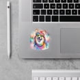 thumbnail image 2 of Hippie Corgi Portrait Watercolor Tie-Dye Vintage Styles Cutout Transfer Sticker Welsh Corgi Dog Lover Gifts Idea Transparent Decal Art Decor - 00014, 2 of 5