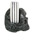 thumbnail image 4 of Ebros Barocco Tribal Tooled Gothic Skull Coaster Figurine Holder With 4 Coasters, 4 of 6