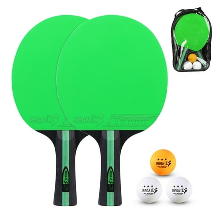 REGAIL Ping Pong Paddles and Table Tennis Set Pack of 2 Ping Pong Rackets with 3 Balls and Carry Bag for Beginners Boys Girls