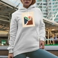 thumbnail image 2 of Aesthetic Minimalism Boho Sun & Mountains Art Merch Gift, White Hooded Sweatshirt or Hoodie, Small, 2 of 5