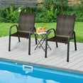 thumbnail image 4 of Gymax 12PCS Outdoor PE Wicker Stacking Dining Chairs Patio Arm Chairs Mix Brown, 4 of 10