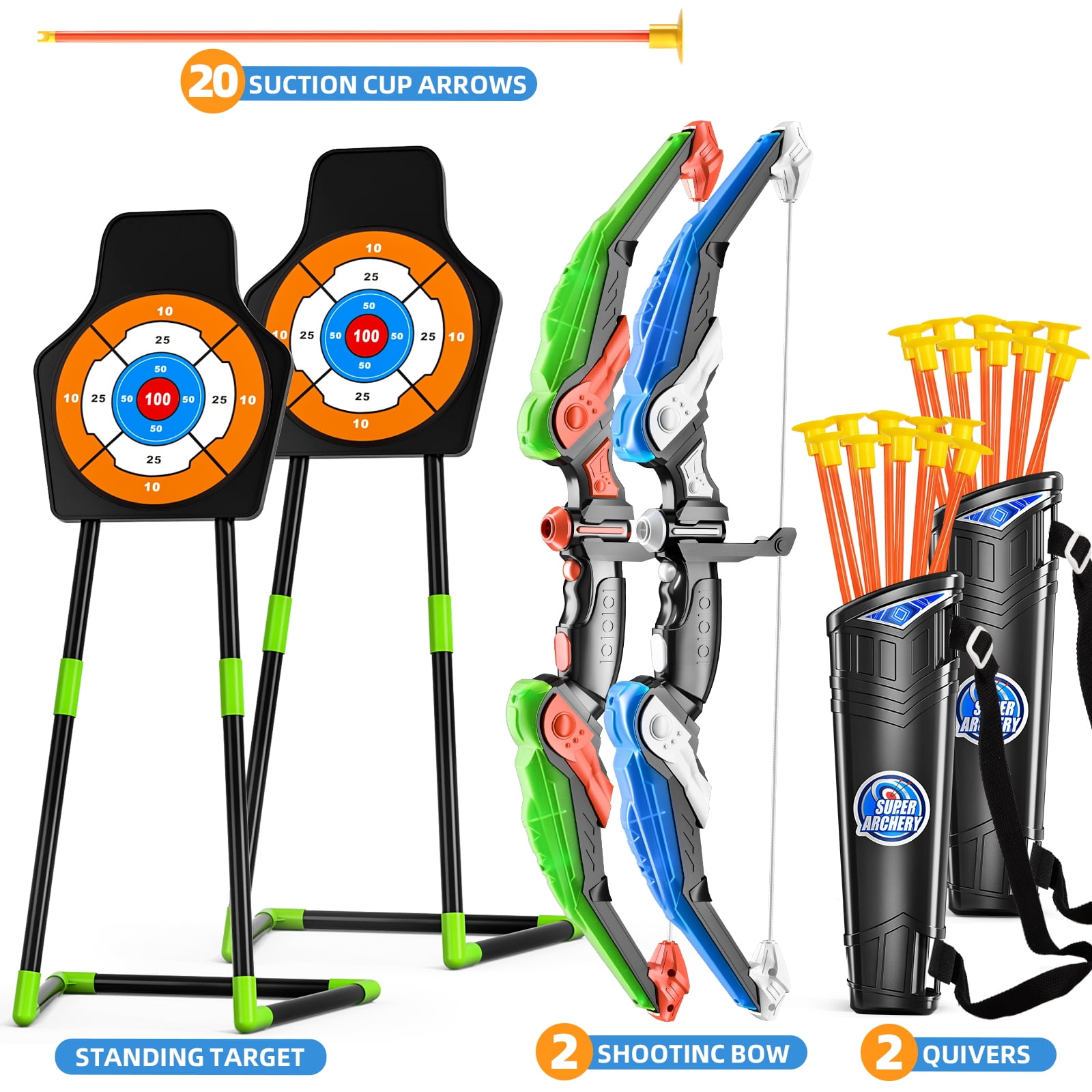 Dinosaur Planet 2 Pack Bows and Arrow Set for Kids Ages 3-11, Kids Dinosaur Planet 2 Pack Bows and Arrow Set for Kids Ages 3-11, Kids