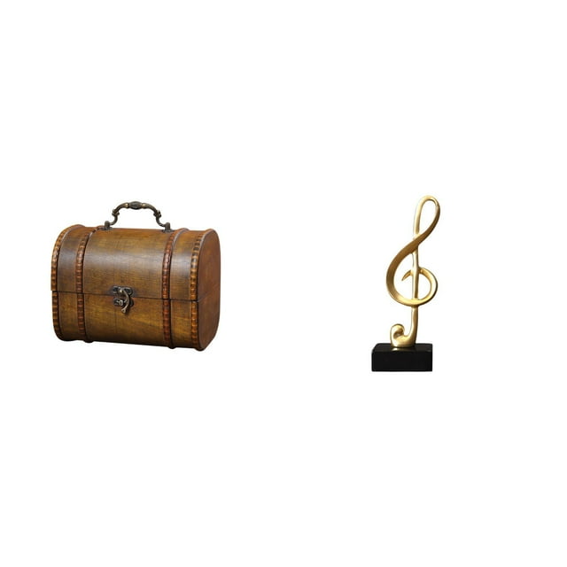 Estuche organizador de joyas,Organizador de joyas de madera para mujeres,hombres y niñas,Figura de escritorio,Escultura de notas musicales para escritorio,oficina o decoración del