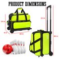 thumbnail image 7 of WOLT Lemongreen Double Roller Bowling Bag for 2 Balls - Retractable Handle 40", 7 of 7