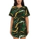 thumbnail image 1 of Fotbe Green Marble Conjunto de Pijama Estampado para Mujer, 2 Piezas, Ropa de Dormir con Camiseta de Manga Corta y Shorts Suaves-Large, 1 of 6