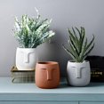 thumbnail image 2 of Nordic Human Face Ceramic Vase Flowerpot Succulent Green Plant, 2 of 8