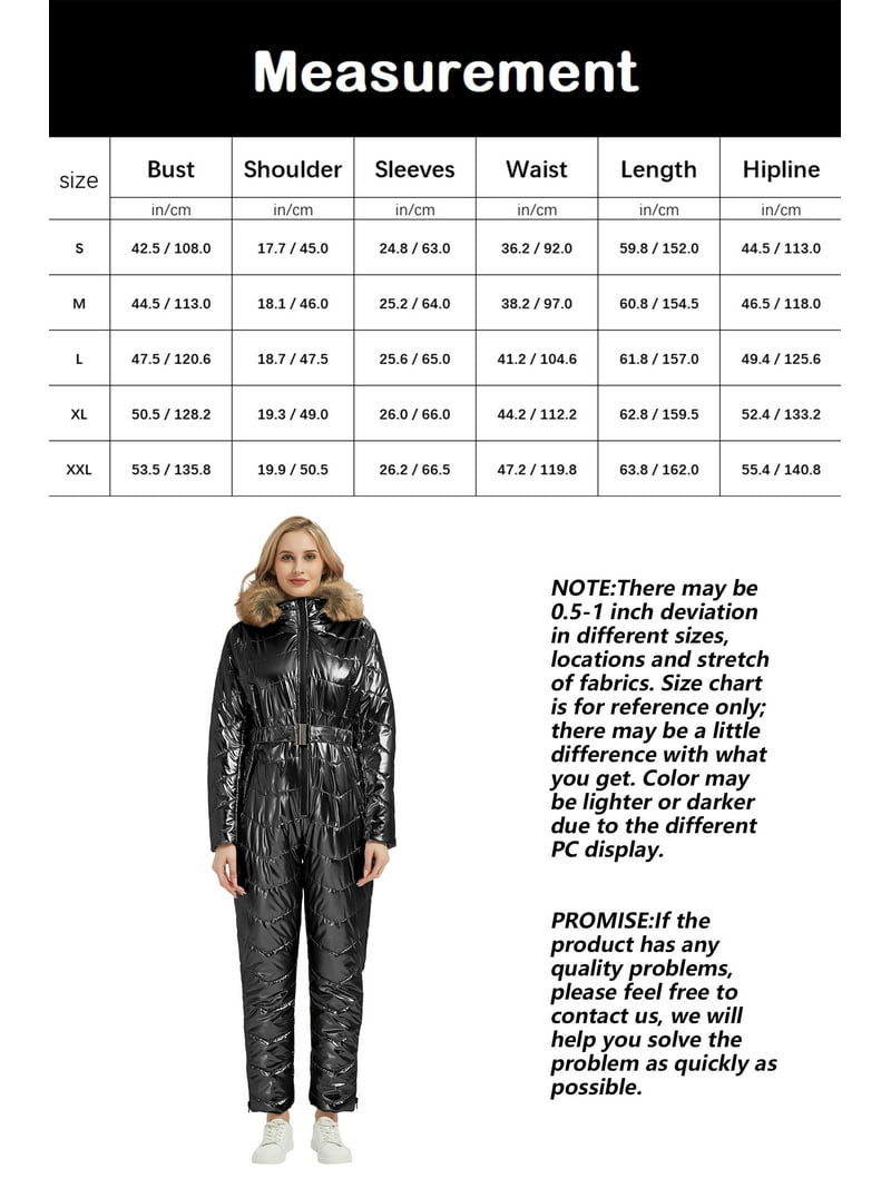 Giolshon Women Ski Suit Jumpsuit Winter Trendy Hooded Onesies
