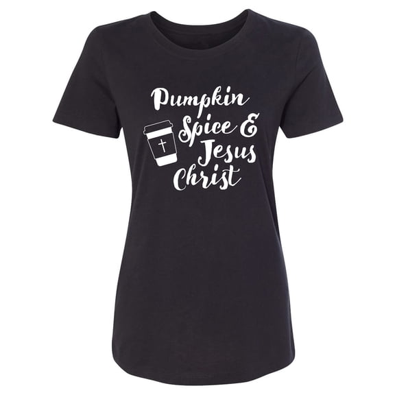Pumpkin Spice & Jesus Christ Womens crewneck tee