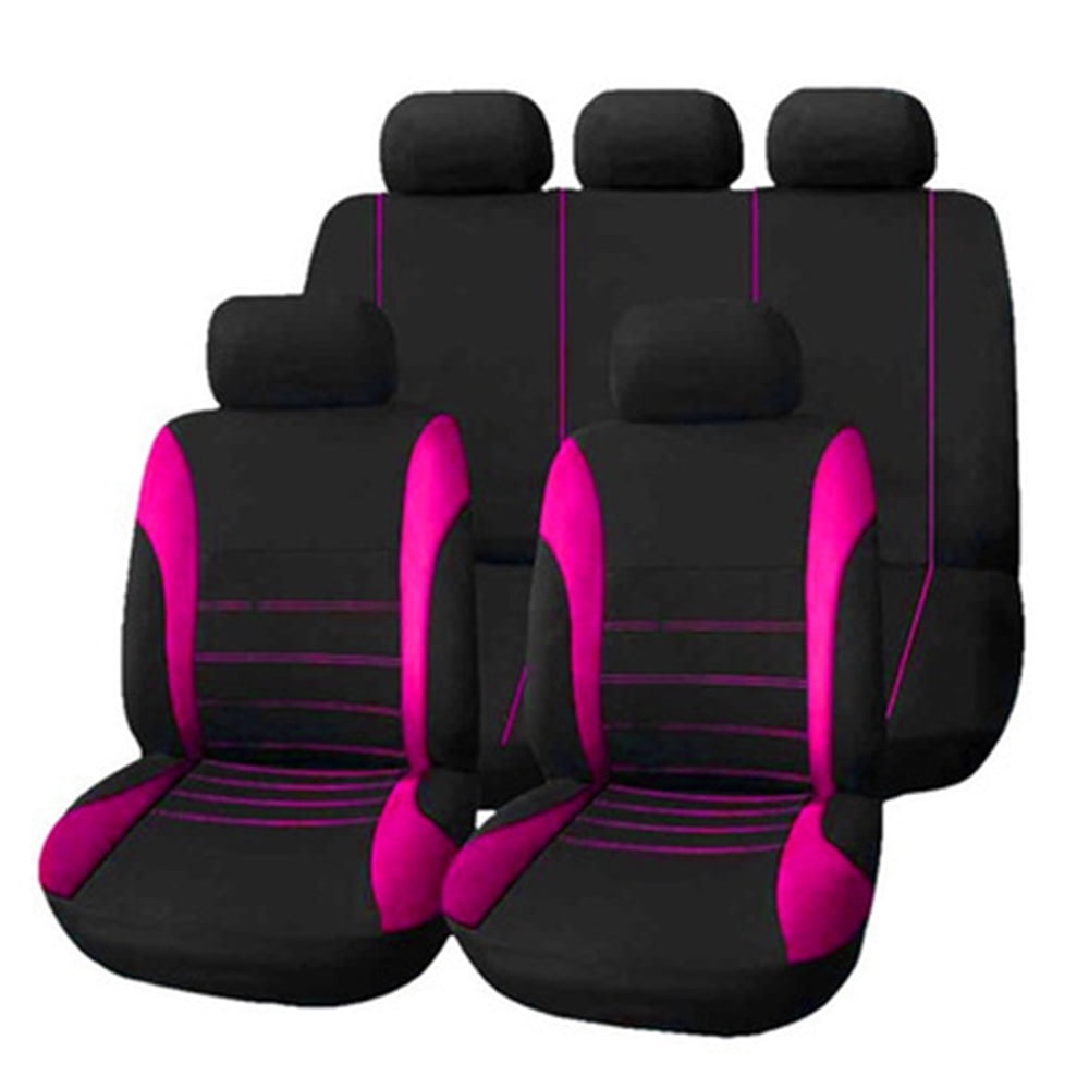 Red KKmoon 9pcs Universal Car Seat Covers for Front and Rear Breathable Seat Cover Car Seat Covers
