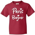 thumbnail image 3 of Inktastic Paris Bonjour with Hearts in White Text Youth T-Shirt, 3 of 5