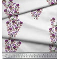 thumbnail image 3 of Soimoi Poly Georgette Fabric Leaves & Floral Block Print Fabric by The Yard 42 Inch Wide, 3 of 3