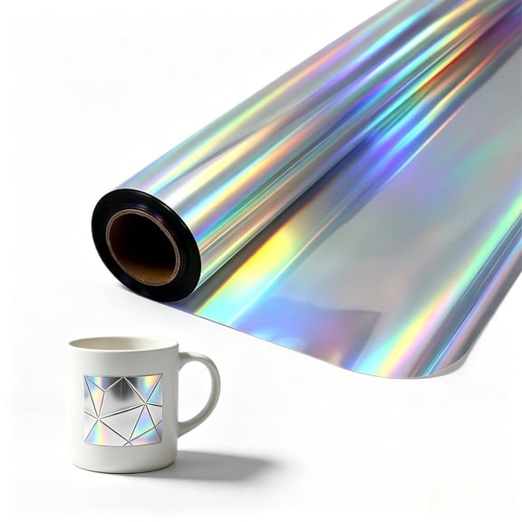 Holographic Self Adhesive Roll Silver for Craft 12 × 118 Inch