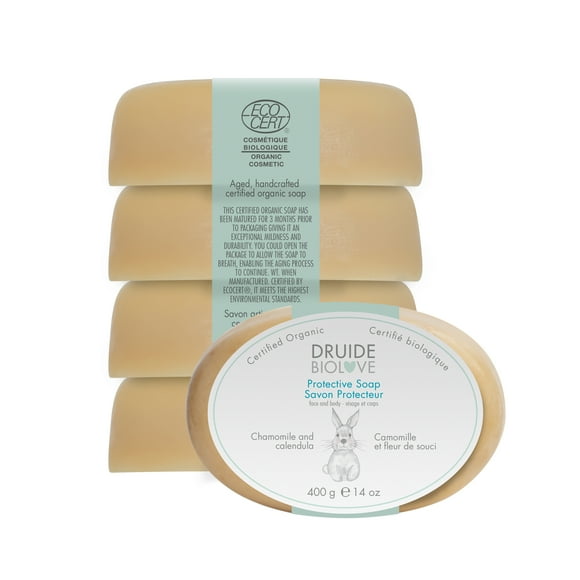 Barre de Savon Biologique Protectrice pour Bébé (Paquet Économique de 4)