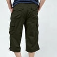 thumbnail image 4 of Ciovxyn Men's Casual Cargo Capri Pants with Multi-Pocket and Elastic Waist - Army Green L, 4 of 6