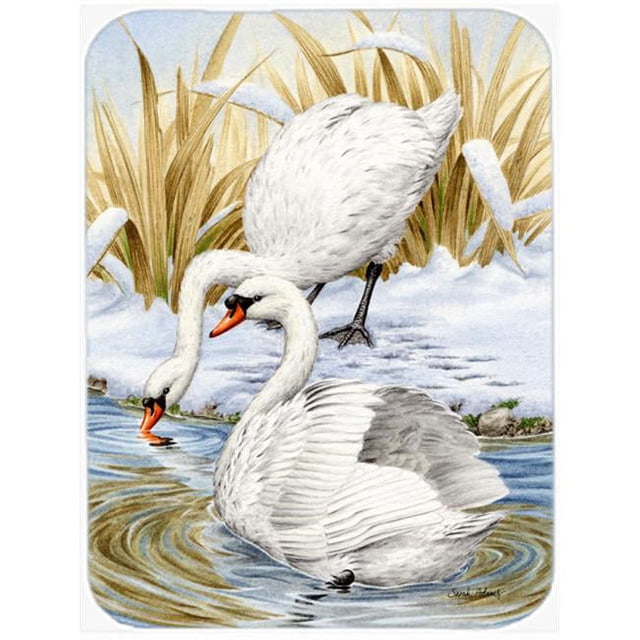 Carolines Treasures ASA2061LCB White Swans Glass Cutting Board- Large