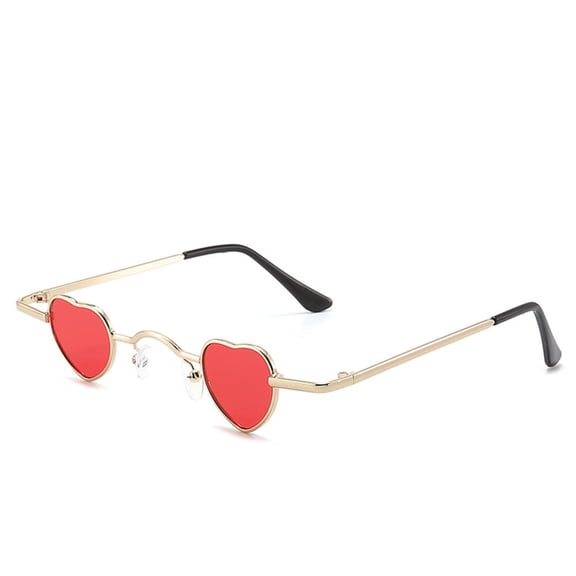 Mini Heart Shaped Sunglasses Women Men UV400 Metal Frame Hip Hop Punk Sun Glasses Fashion Ins Popular Shades Eyewear