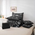 thumbnail image 6 of Homewish Bohemian Skull Damask 7-Piece Twin Bedding,Halloween Bedding Comforter Set,Black Gray,Black Reversible, 6 of 8