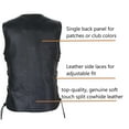 thumbnail image 3 of Dream Apparel Womens Motorcycle Vest Black Genuine Leather Vests for Ladies Biker Riding Longer Vest With Side Laces, 3 of 5