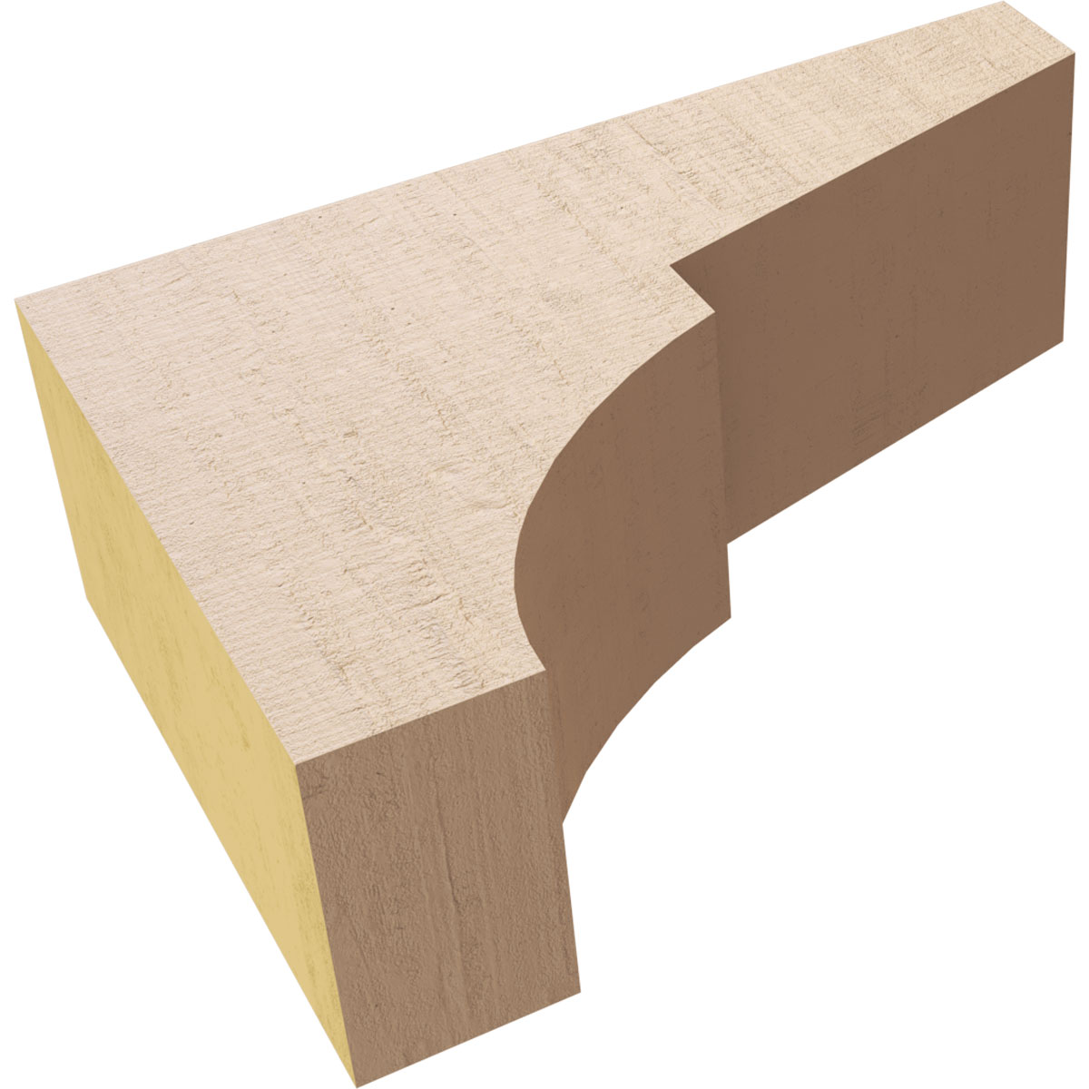 2"W x 6"D x 4"H Classic Monterey Rough Cedar Woodgrain TimberThane Corbel, Primed Tan