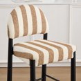thumbnail image 4 of Zesthouse Upholstered Counter Height Bar Stools Set of 2, Linen Fabric Bar Stools with Backs & Black Wood Legs, 26.4" Modern Counter Height Barstools for Kitchen Island, Extra Thick Cushion, Stripes, 4 of 10
