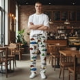 thumbnail image 5 of Men's pajama pants with cute camping bears and moose， soft home pajama pants， casual and comfortable loose fit pajama pants， elastic waistband， the ideal gift for birthdays and holidays., 5 of 10
