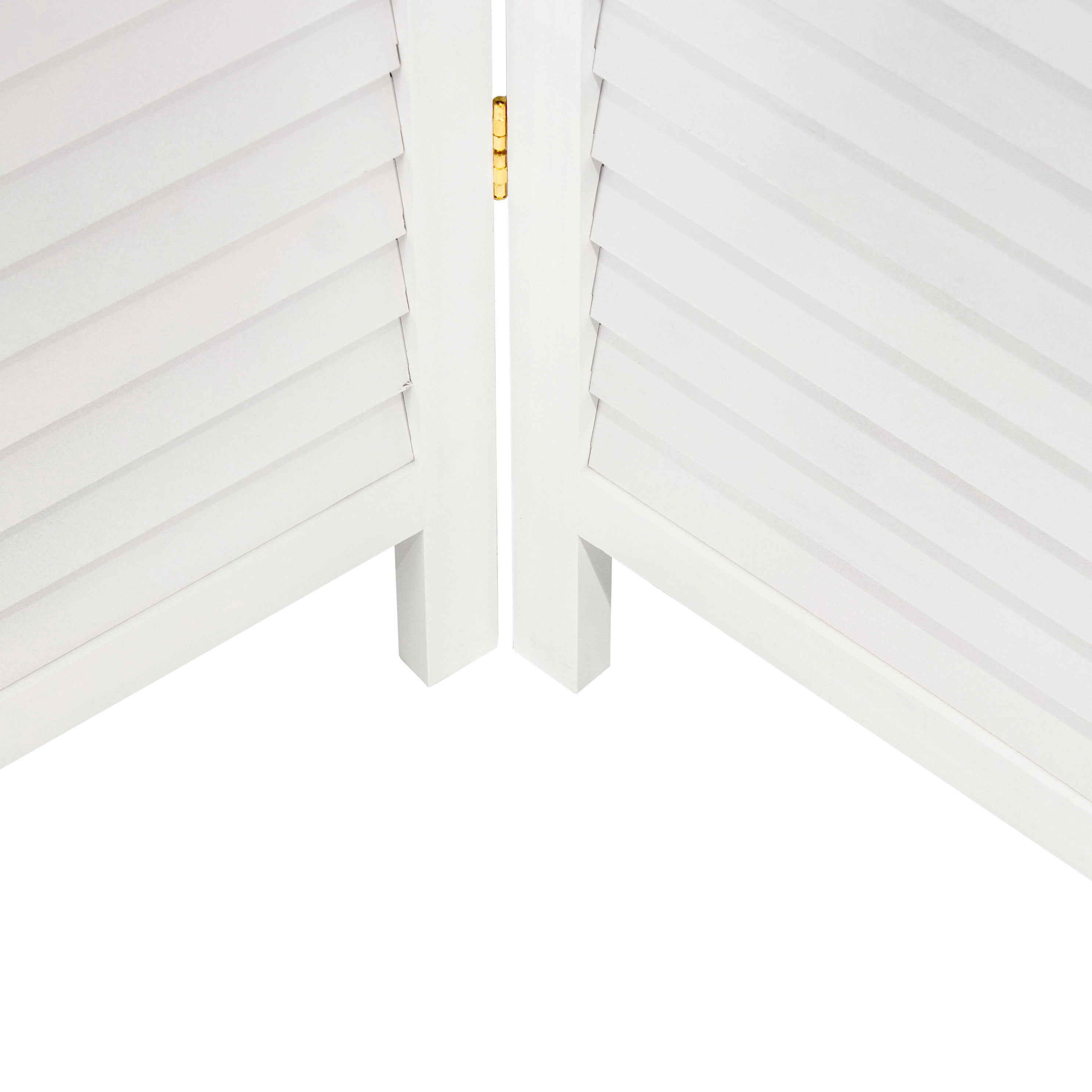 Oriental Furniture 6 ft. Tall Wooden Louvered Room Divider White - 6 Panel