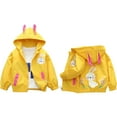 thumbnail image 4 of Hotiary Spring and Autumn Girls Casual Thin Windbreaker Coat 1-7T Toddler Kids Rabbit Printed Hooded Jacket with Cute Rabbit Ears, 4 of 4