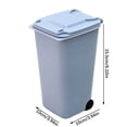 thumbnail image 2 of Mini Wheeled Trash Can with Lid | Small Plastic Storage Bin with Handles and Wheels for Desktop, Kids Toy, Office Organizer, Multi-Purpose Mini Trash Can, 2 of 3