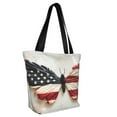 thumbnail image 2 of Fotbe American Flag Butterfly Wall Pattern Beach Tote,Shoulder Handbag,Spacious Tote Bag,Lightweight Travel Bag,Versatile Shopping Bag, 2 of 9