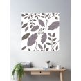 thumbnail image 2 of Grey Aesthetic Leaves Poster Wall Art, Modern Wall Decor For Living Room Bedroom, 16X16 UNFRAMED, 2 of 3