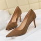 thumbnail image 5 of Zapatos de boda para mujer, zapatos de novia clásicos, tacón alto, boca baja, gamuza, puntiagudos, cuentas de metal, sexy, para discoteca, 5 of 5